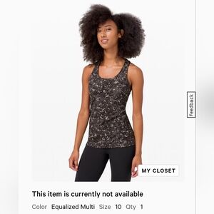 GUC Lululemon Cool Racerback II Nulu Tank - Size 10 - Black & White Print